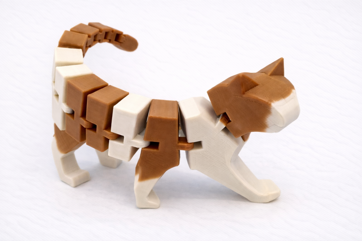 Flexi Articulated Cat 3D Printed Figure Fully Customisable