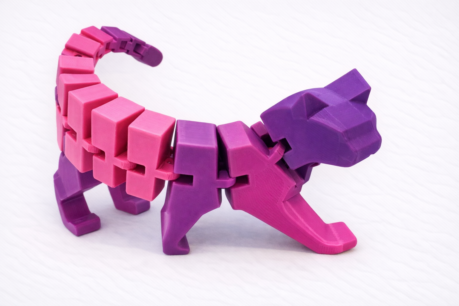 Flexi Articulated Cat 3D Printed Figure Fully Customisable