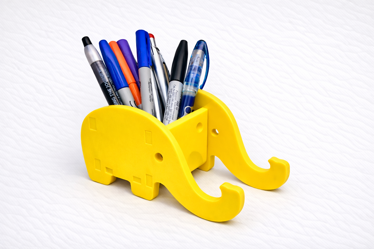 Elephant Phone and Pen Holder Desk Organiser 3D Printed Cute Office