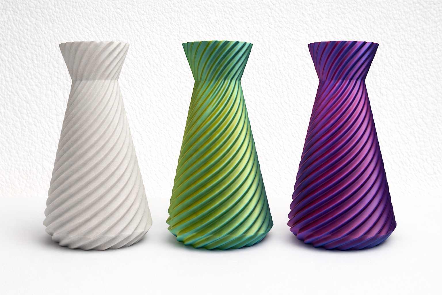 3 Handmade Spiral Vases – 3D Printed Decorative Vase, Custom Colours, Made to Order