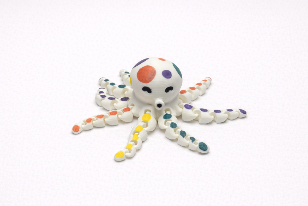Articulated Octopus Figure – Handmade 3D Printed Poseable Creature