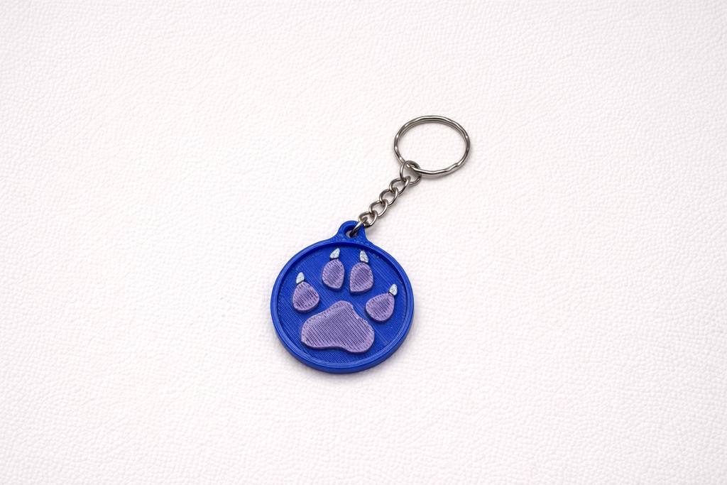 Paw Print Keychain – Custom 3D Printed & Handmade