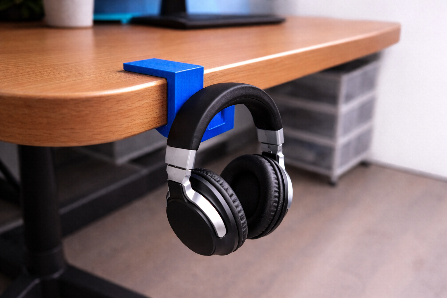 Universal 3D Printed Desk Headphone Holder Hook 65 × 50 × 20 mm