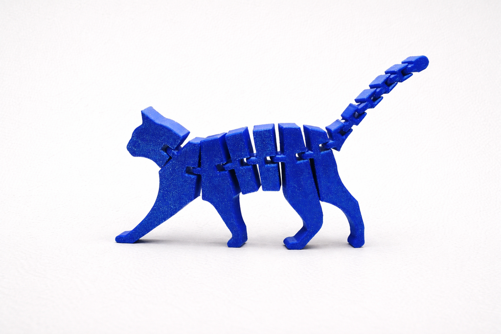Flexi Articulated Cat 3D Printed Figure Fully Customisable