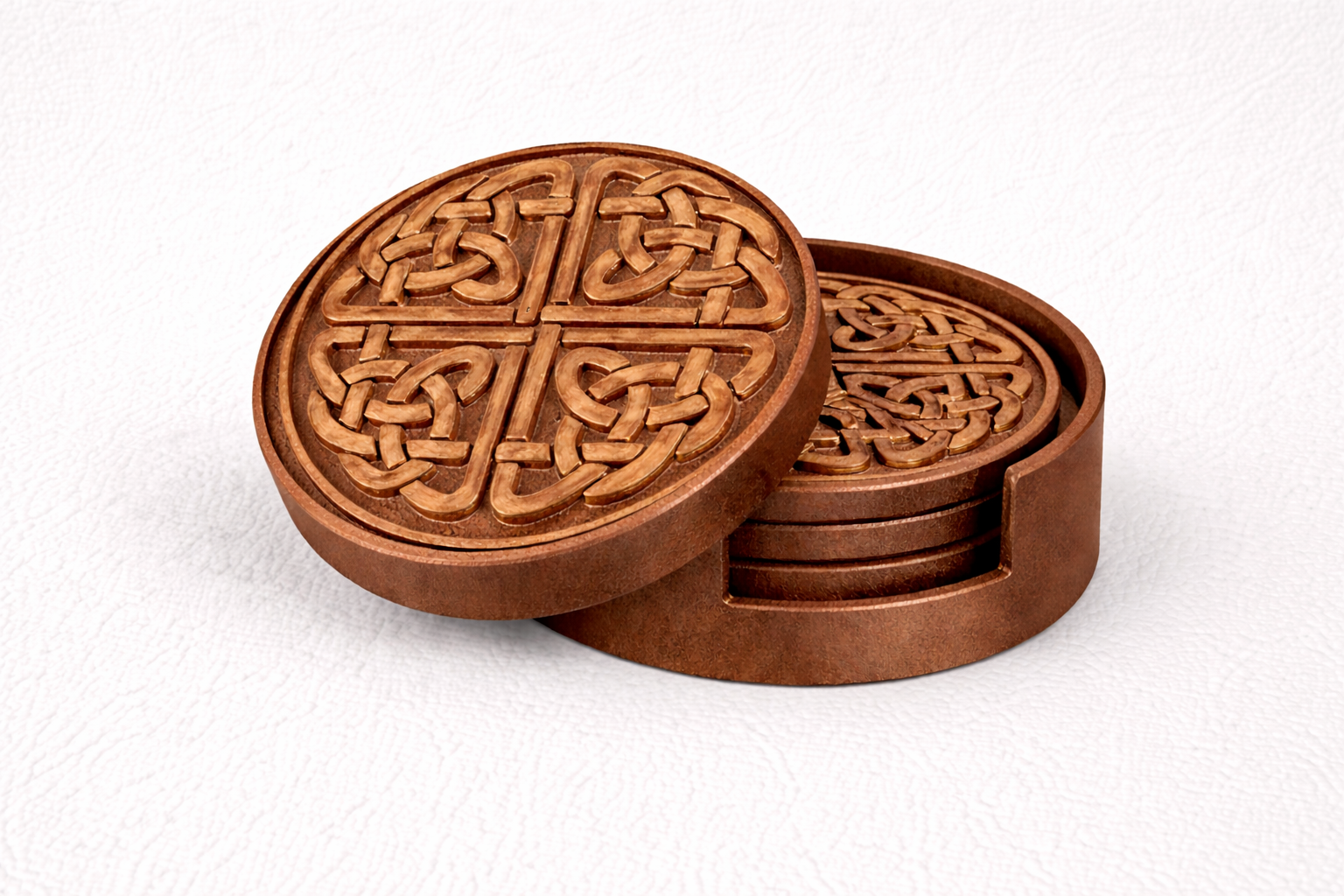 Celtic Coaster and Holder - 100 x 100 x 25mm