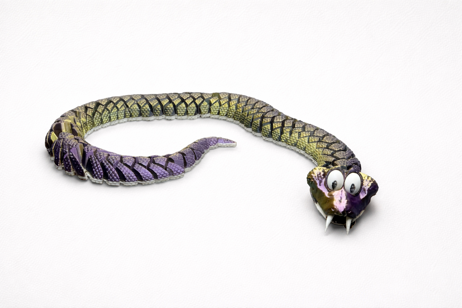 Cartoon Style Articulated Snake – Custom 3D Printed Display Piece