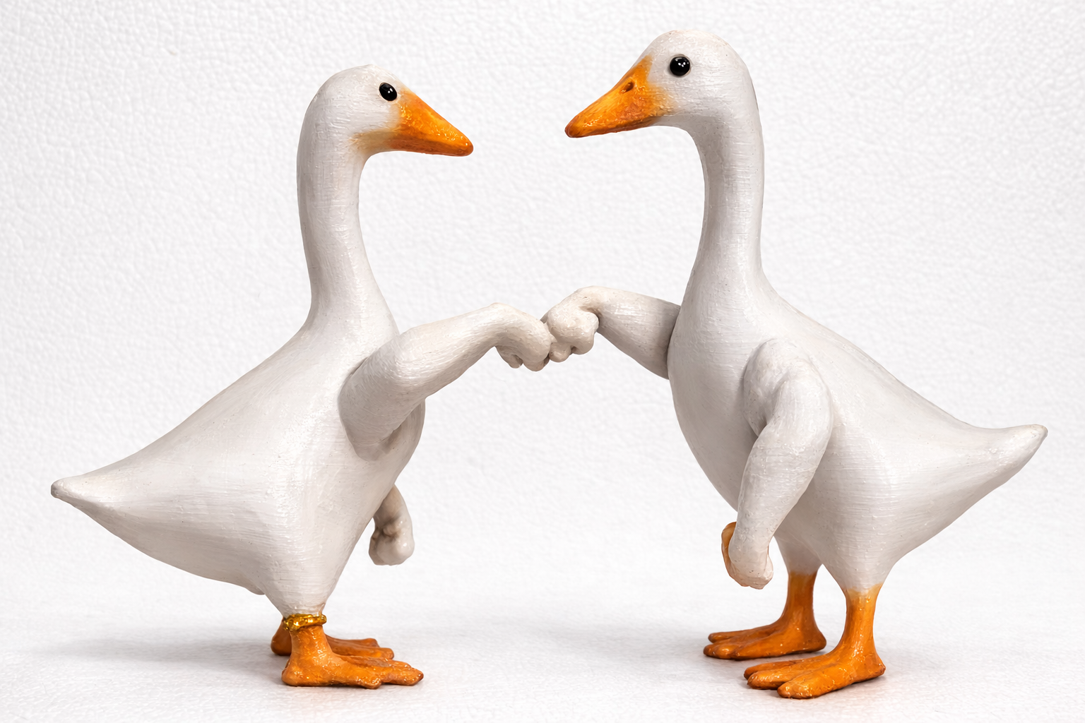 Fist Bump Goose Sculpture Set