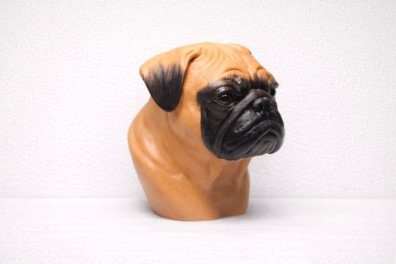 Custom Pug Bust – Personalised Handmade Sculpture - 190 x 180mm