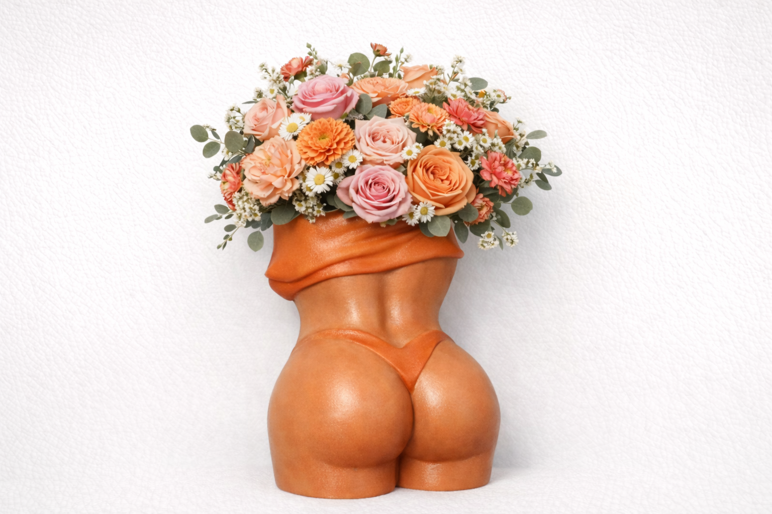 3D Printed Body Vase Decorative Plant Pot Fully Customisable 220mm x 110mm