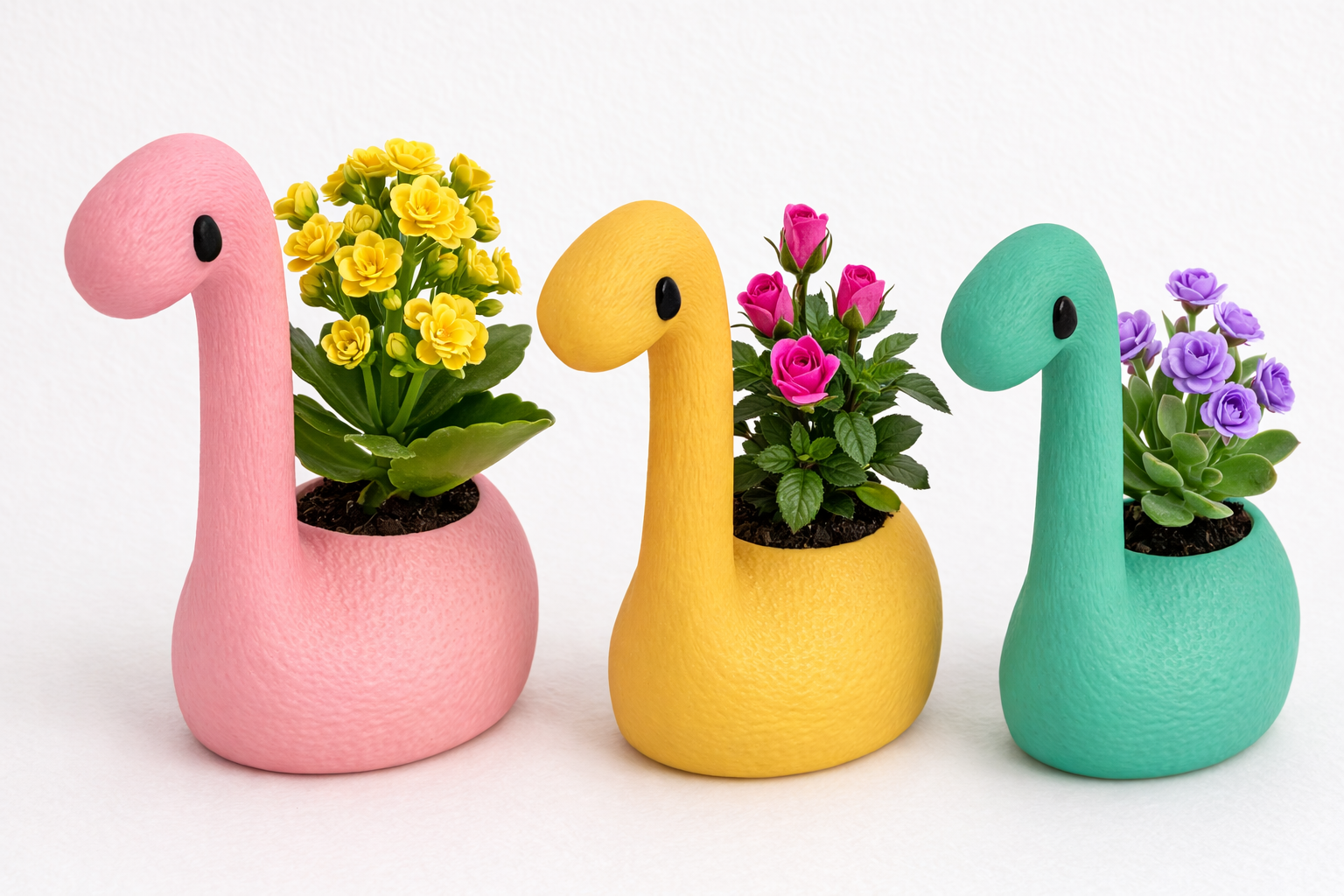 Custom Dino Planter – Handmade 3D Printed Plant Pot
