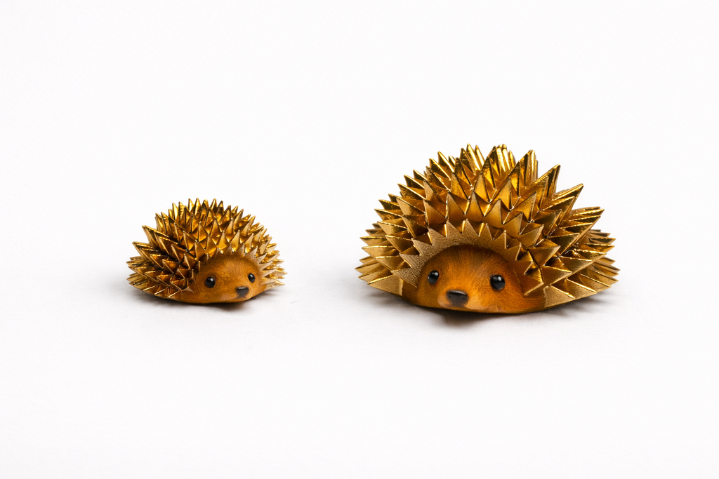 Hand-Painted Hedgehog Figurine (Sold in pair) – Decorative 3D Printed Display Model
