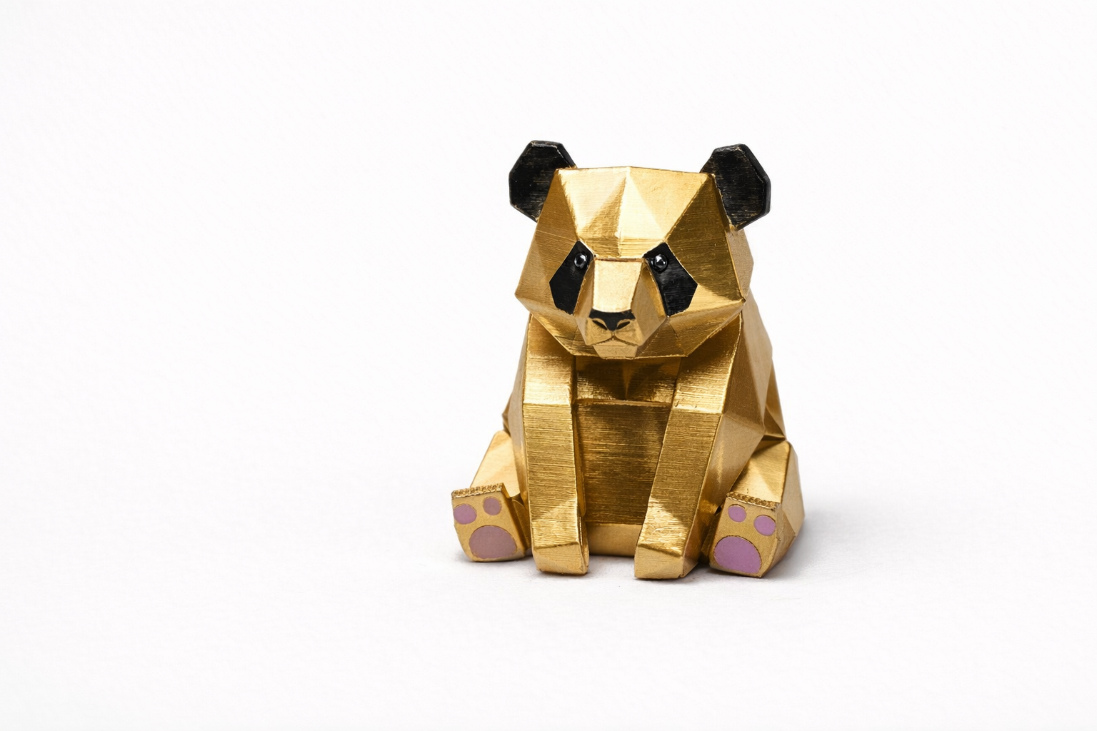 Handmade Origami Panda Bear Figurine