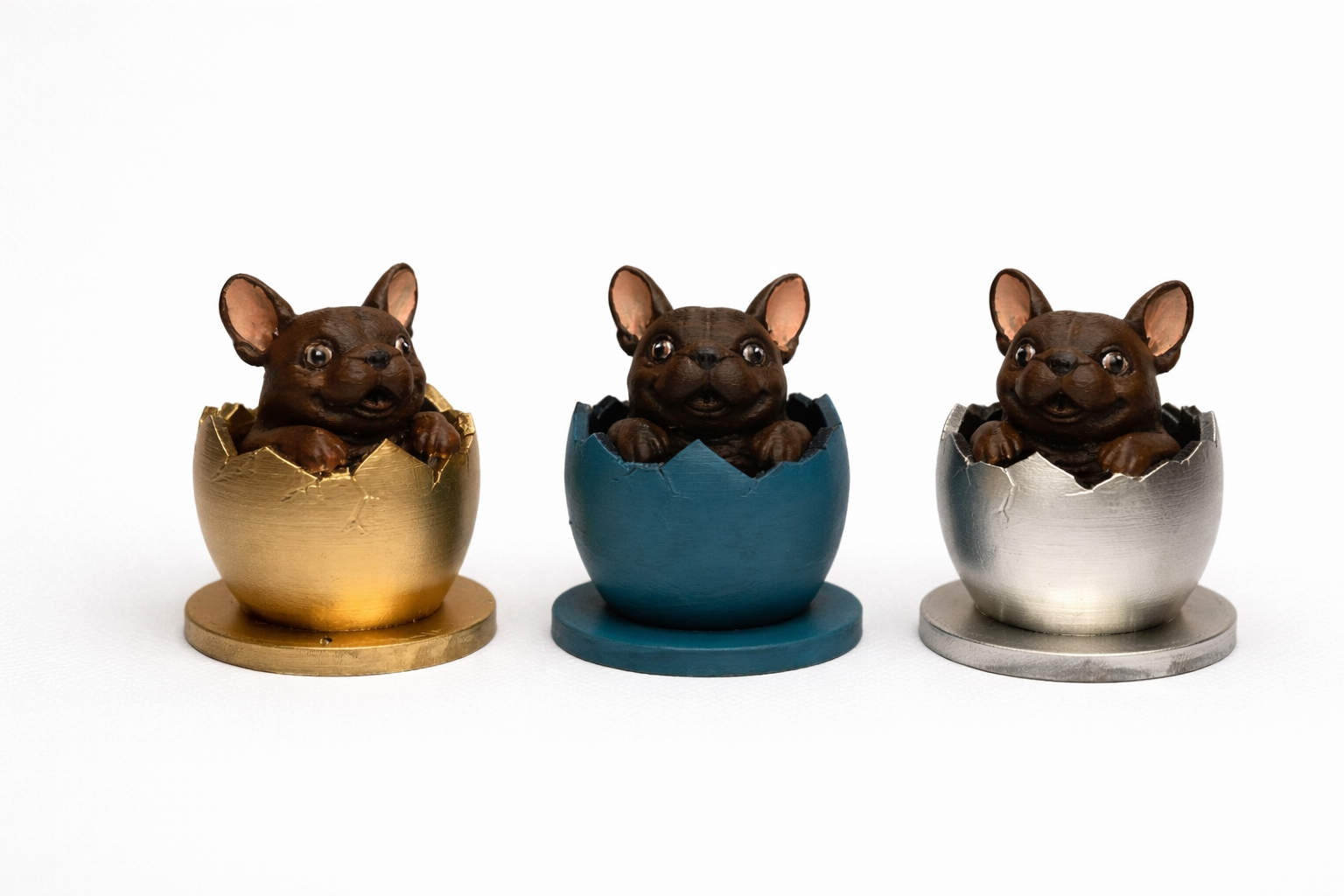 Easter Puppy Egg Figurine – Handmade Custom 3D Printed Puppy Hatch Decoration