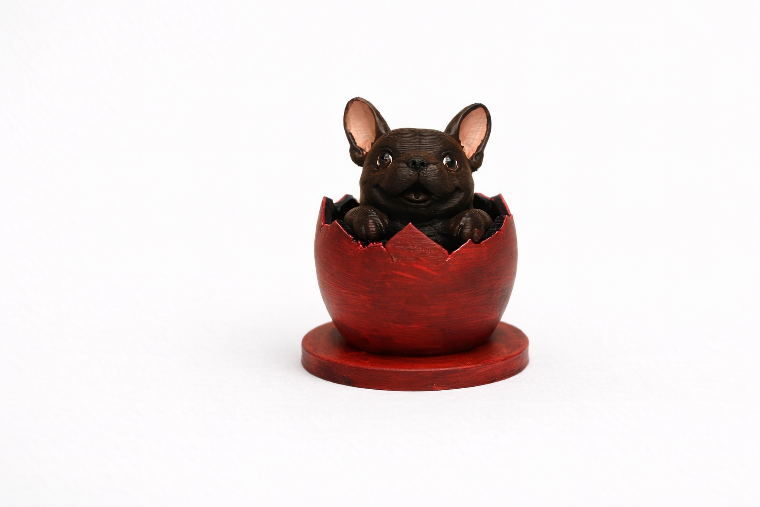 Easter Puppy Egg Figurine – Handmade Custom 3D Printed Puppy Hatch Decoration