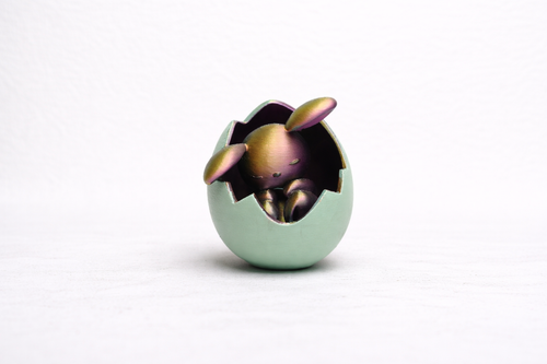 3D Printed Easter Bunny in Egg – Custom Handmade Decorative Piece