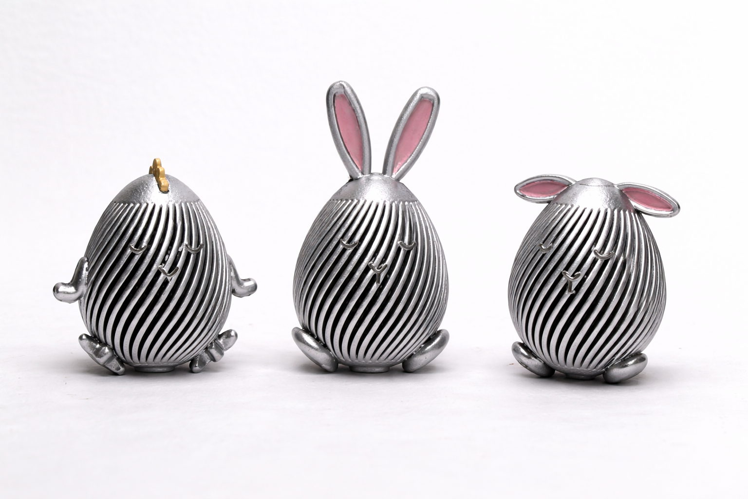 Easter Bunny Egg Set – 3D Printed Decorative Figures (Set of 3)