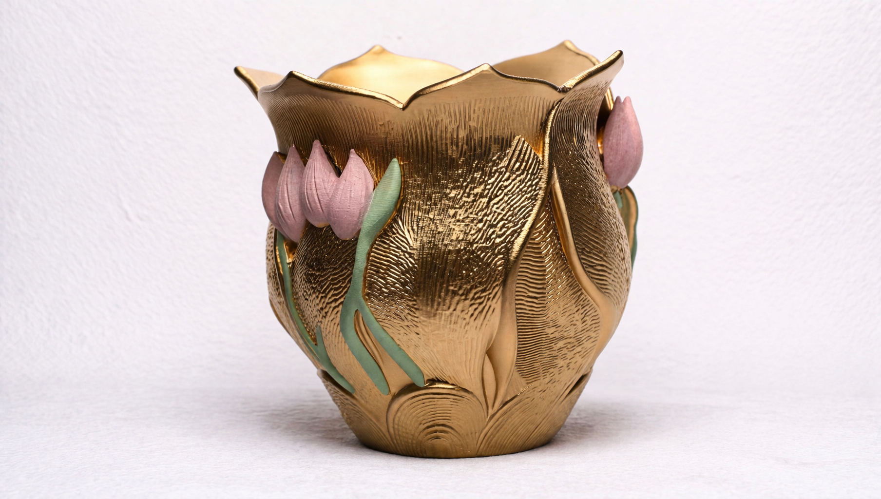 3D Printed Decorative Floral Vase – Custom Handmade and Hand Painted