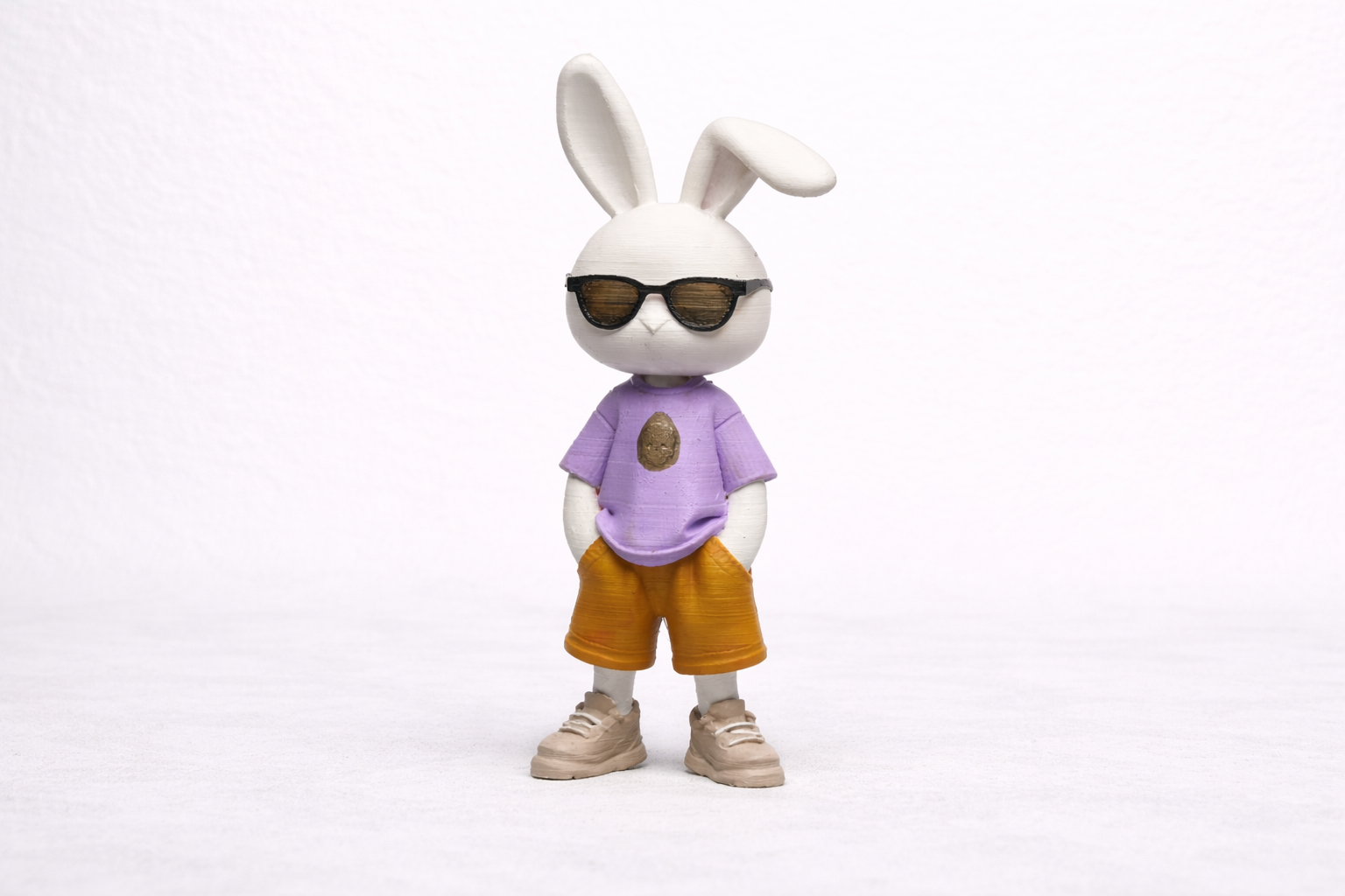 Custom Bunny Figurine – Handmade 3D Printed Character Sculpture
