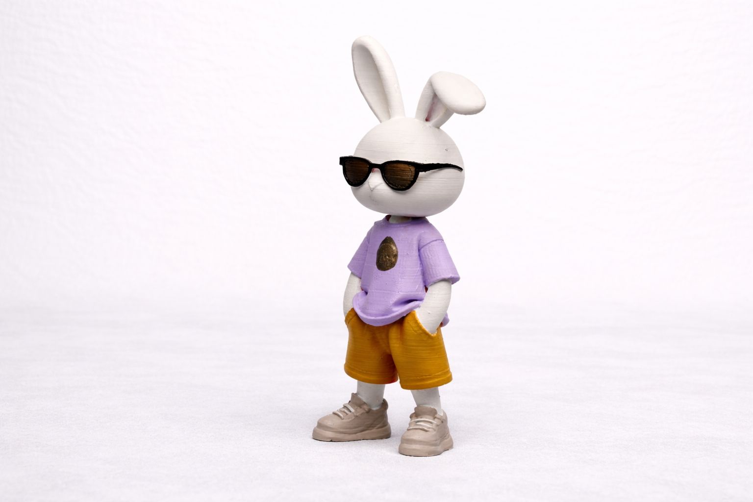 Custom Bunny Figurine – Handmade 3D Printed Character Sculpture