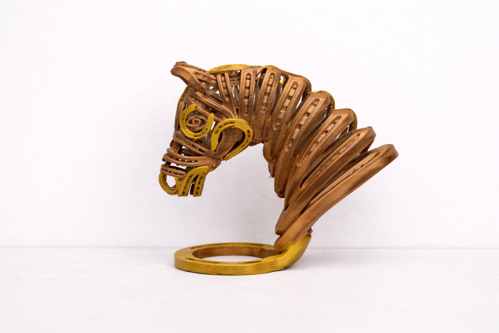 Handmade Geometric Horse Head Sculpture