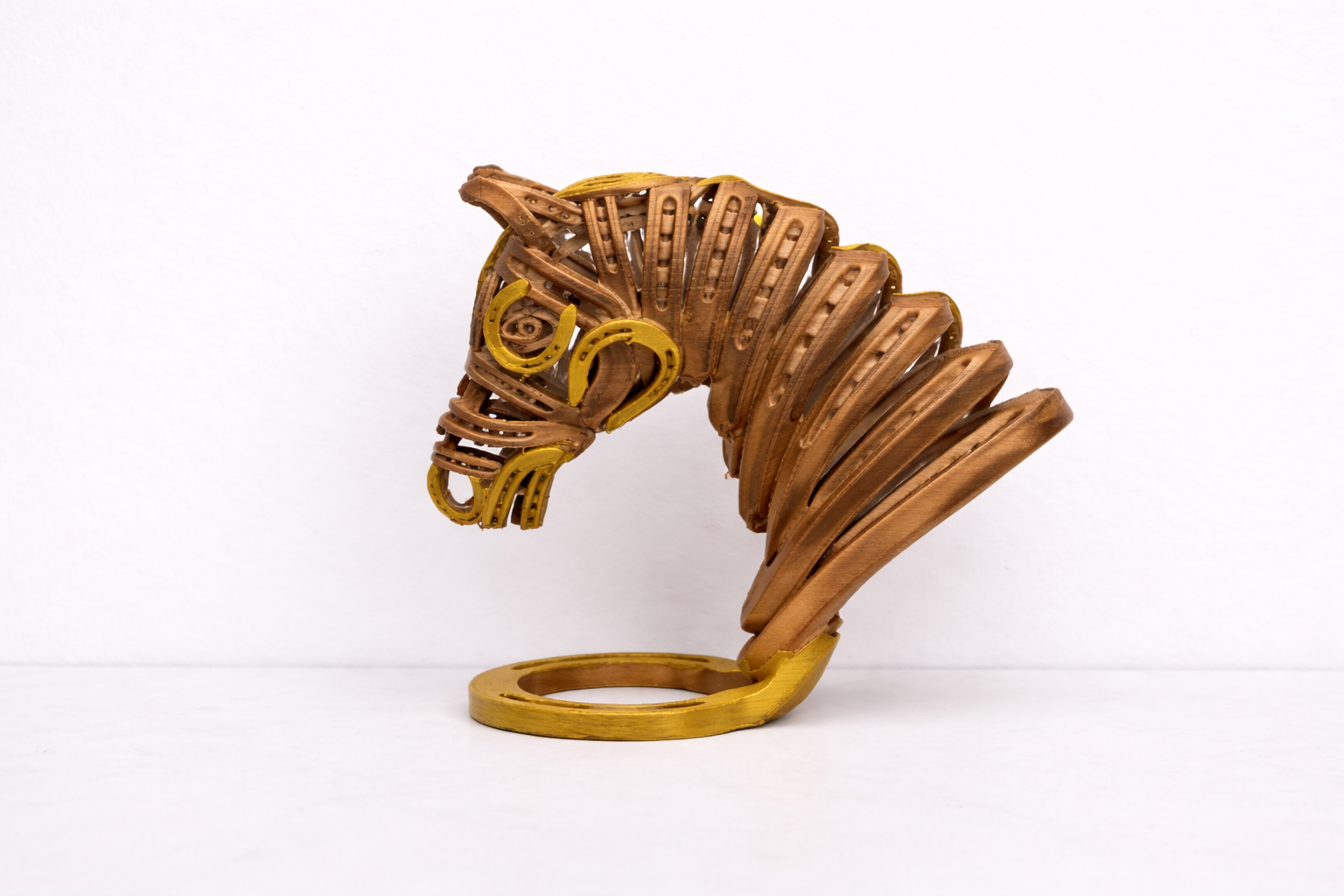 Handmade Geometric Horse Head Sculpture