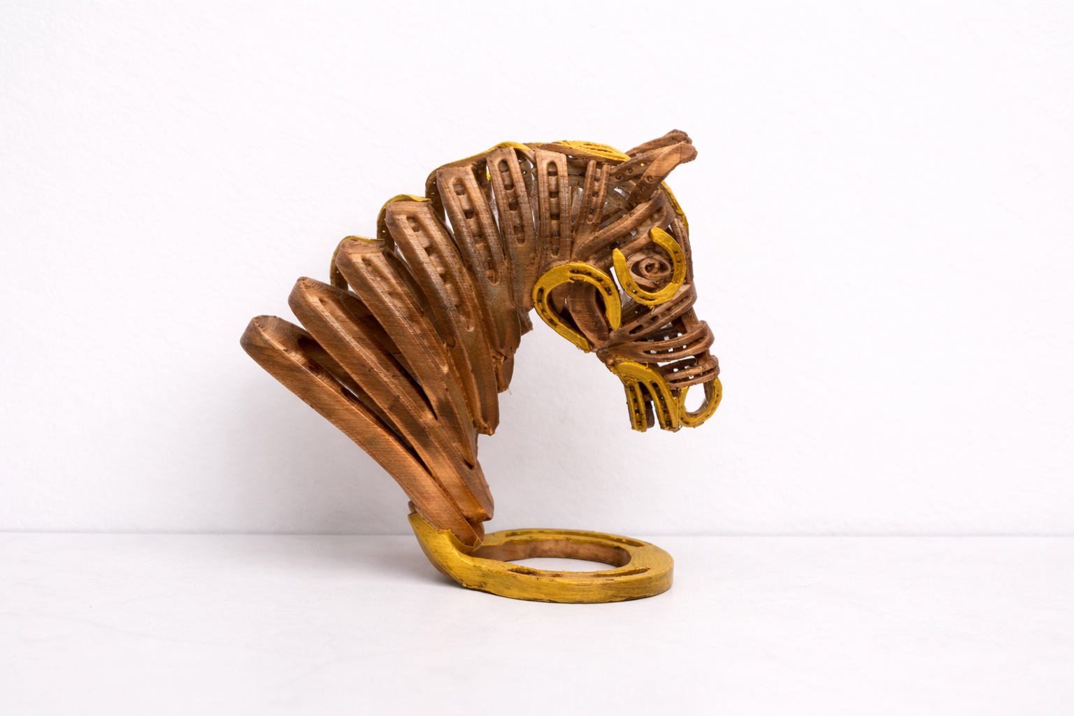 Handmade Geometric Horse Head Sculpture