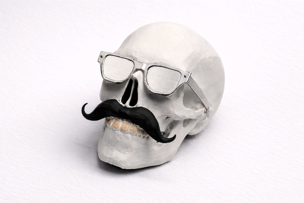 Custom 3D Printed Skull Display – Handmade Statement Piece