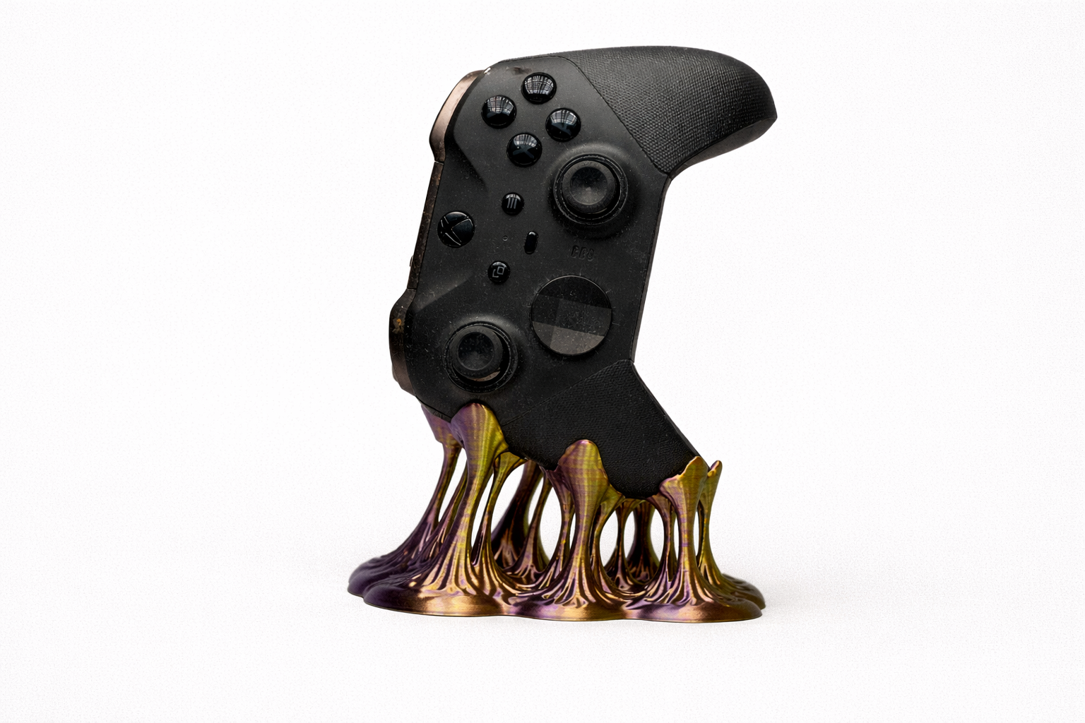 Iridescent Melt-Style Controller Stand – 3D Printed Display Holder