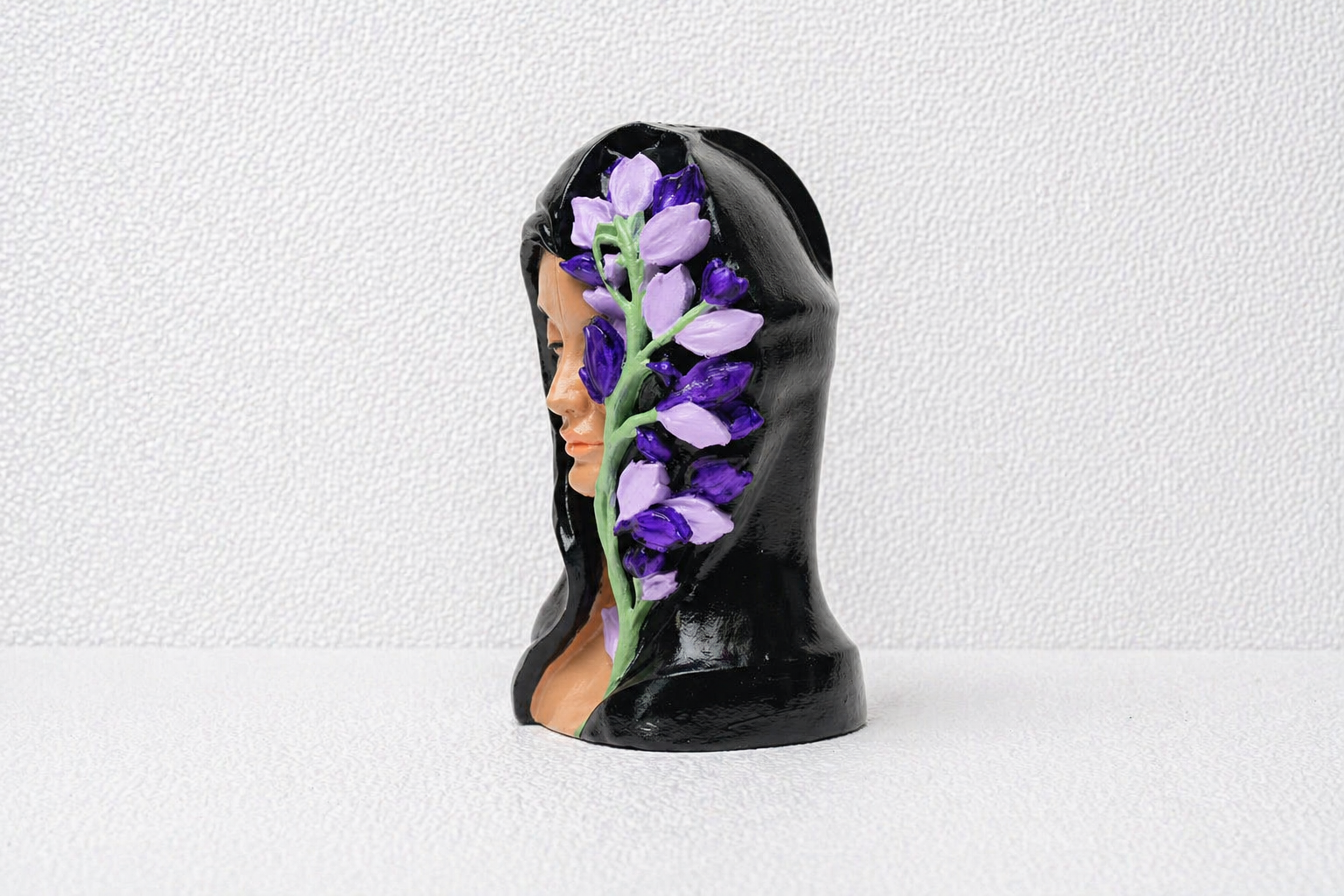 Floral Face Sculpt Bust – 3D Printed Art Piece