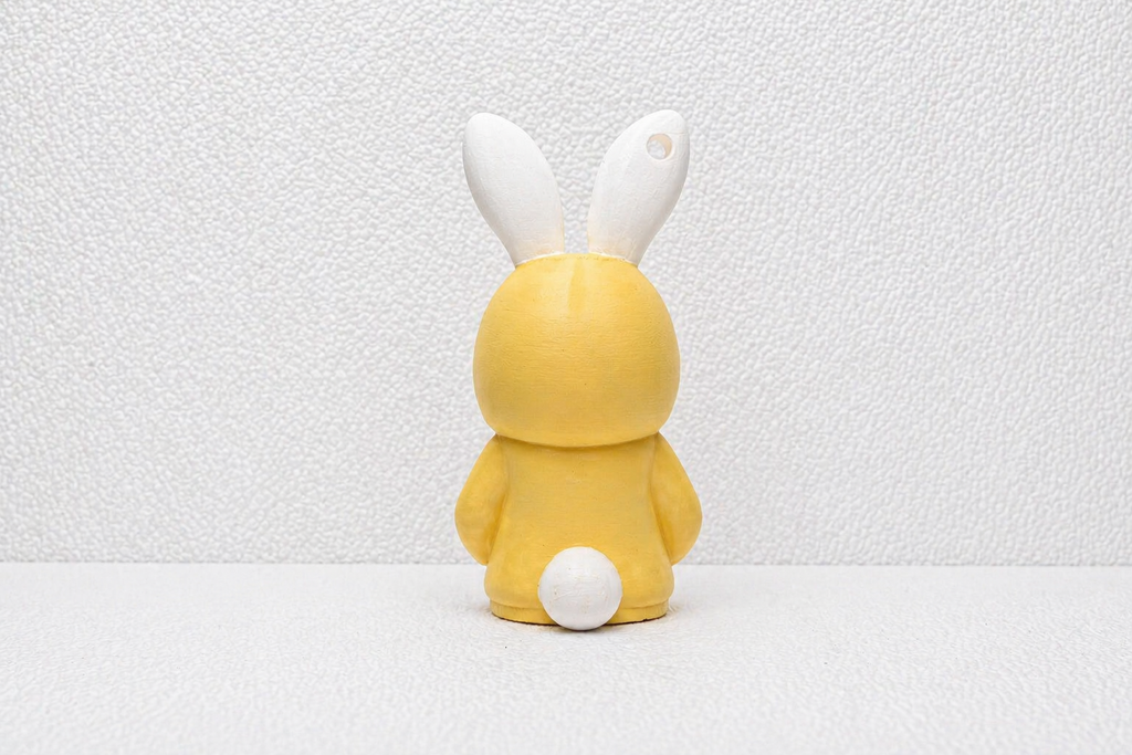 3D Printed Bunny Hoodie Keychain – Customisable Decorative Display Model