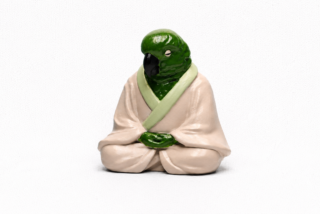 Meditating Parrot Statue | Custom 3D Printed Zen Bird Décor Gift