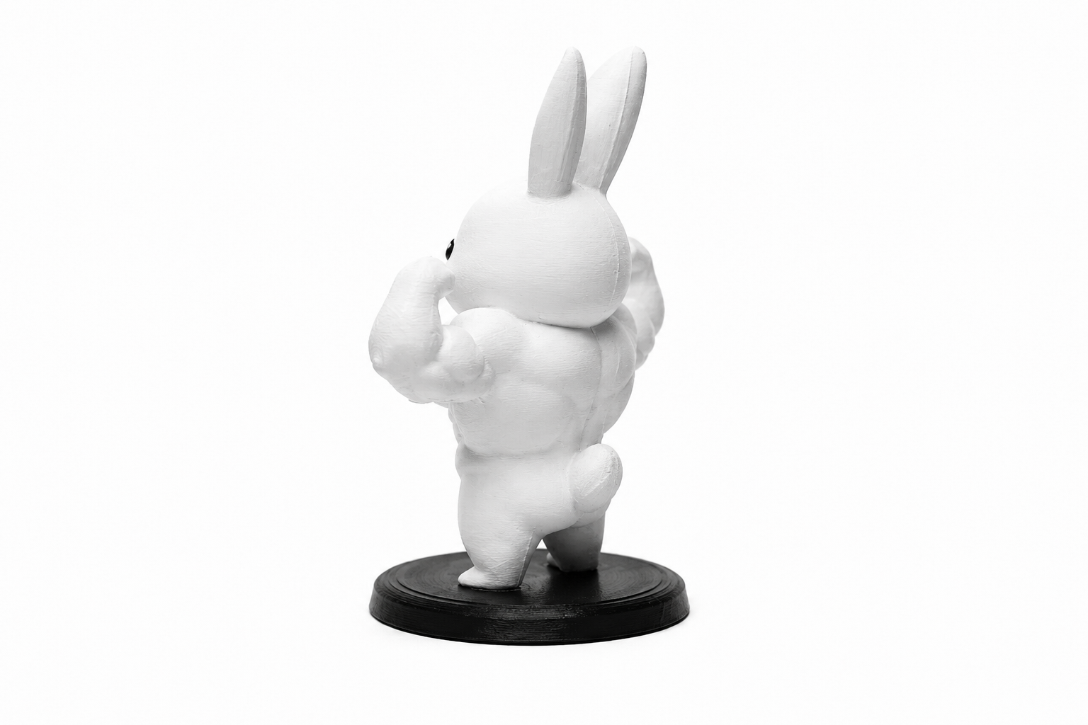 Muscle Bunny 3D Printed Collectible Figure | Funny Handmade Bunny Statue