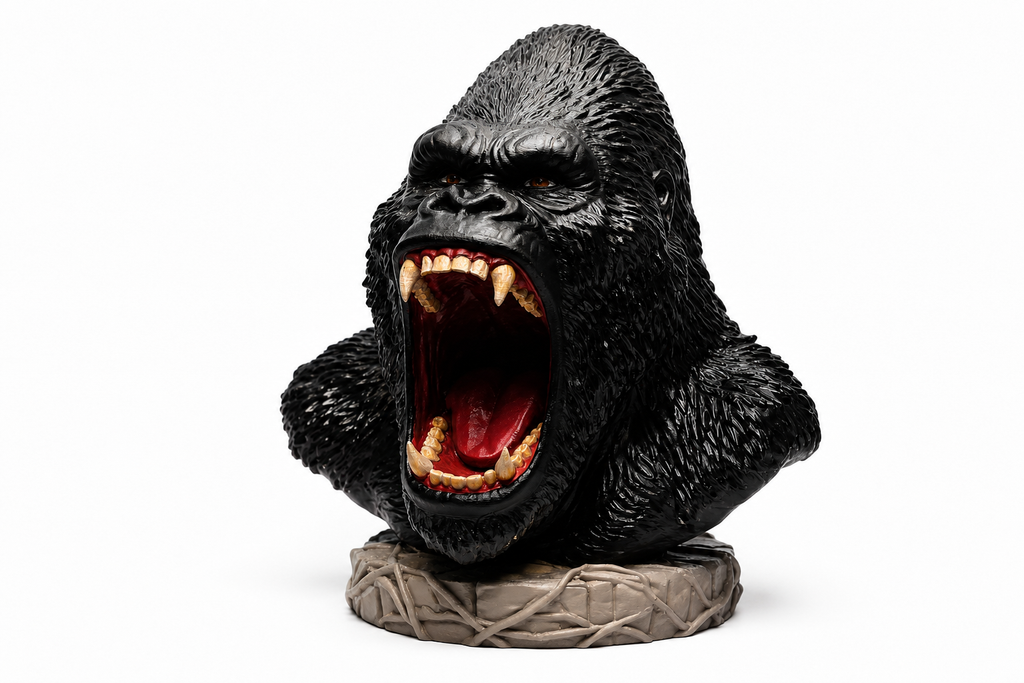 Handmade Gorilla Headphone Holder | Hand Painted 3D Printed Headset Stand | Gaming Desk Decor