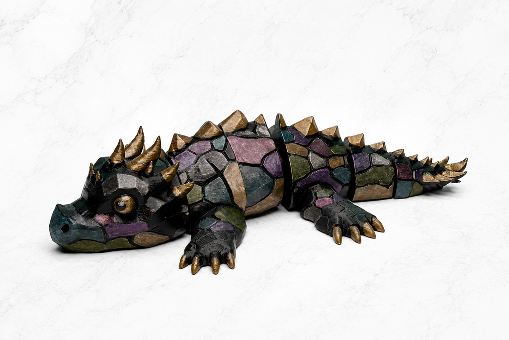 Handmade Articulated Dragon Figure – Custom Hand Painted Fantasy Desk Ornament