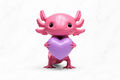 Handmade Axolotl Holding Heart Sculpture