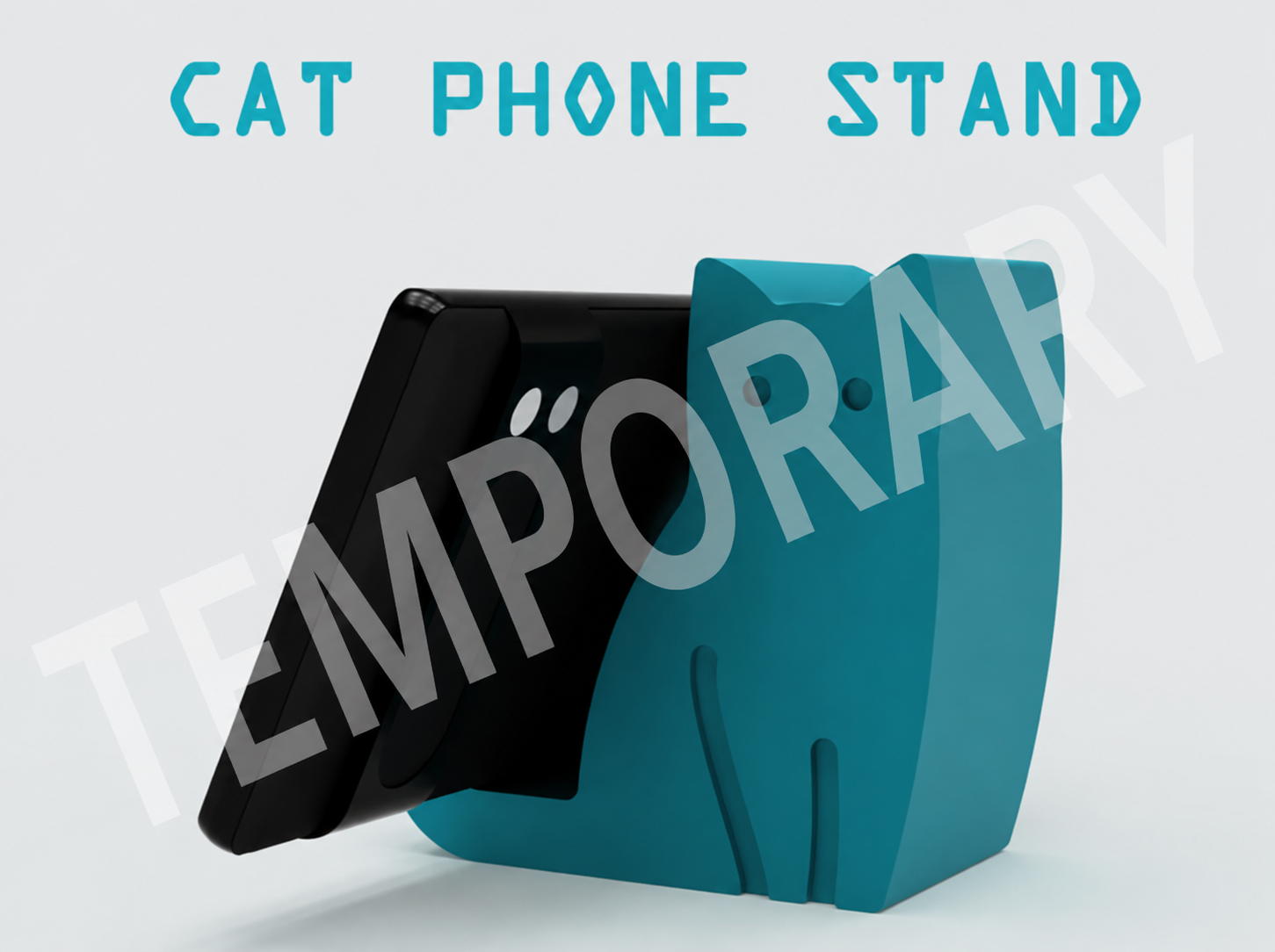 Cat-Shaped Phone Stand – Handmade 3D Printed Desk & Bedside Holder