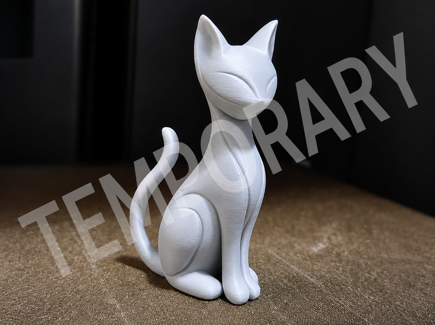 Handmade 3D Printed Cat Figurine – Custom Colour Decorative Ornament