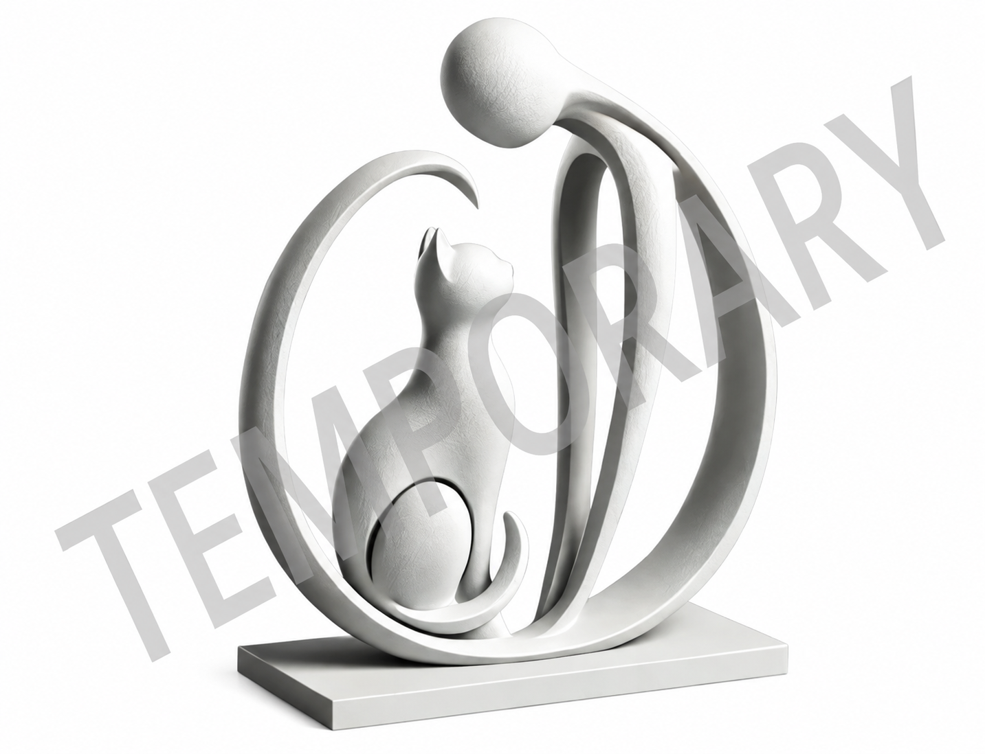 Modern Cat Sculpture – Handmade 3D Printed Cat Ornament