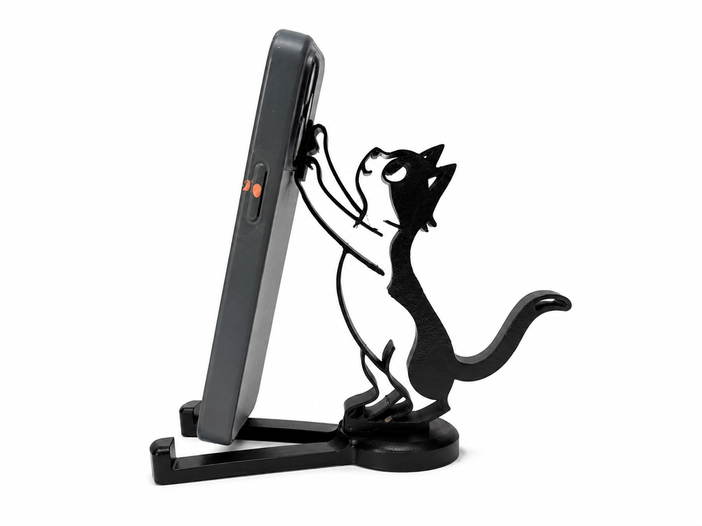 Cat Phone Stand – Handmade 3D Printed Mobile Phone Holder