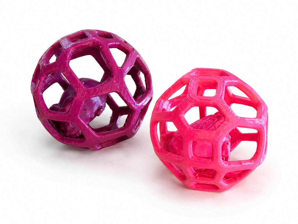 Pack of 2 Interactive Cat Balls – 3D Printed Cat Toys - Custom Colours