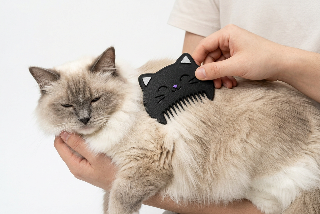 Pack of 3 Cat-Shaped Grooming Brushes – Handmade & Customisable