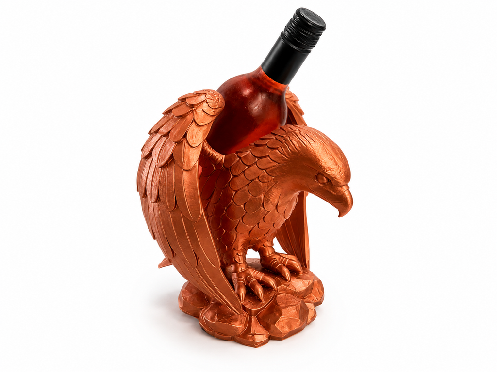 Handmade Eagle Wine Bottle Holder – 3D Printed Decorative Display Stand