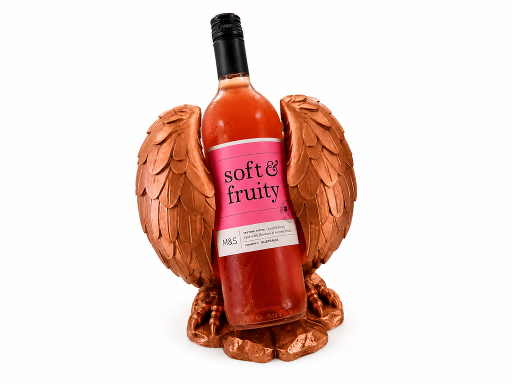 Handmade Eagle Wine Bottle Holder – 3D Printed Decorative Display Stand