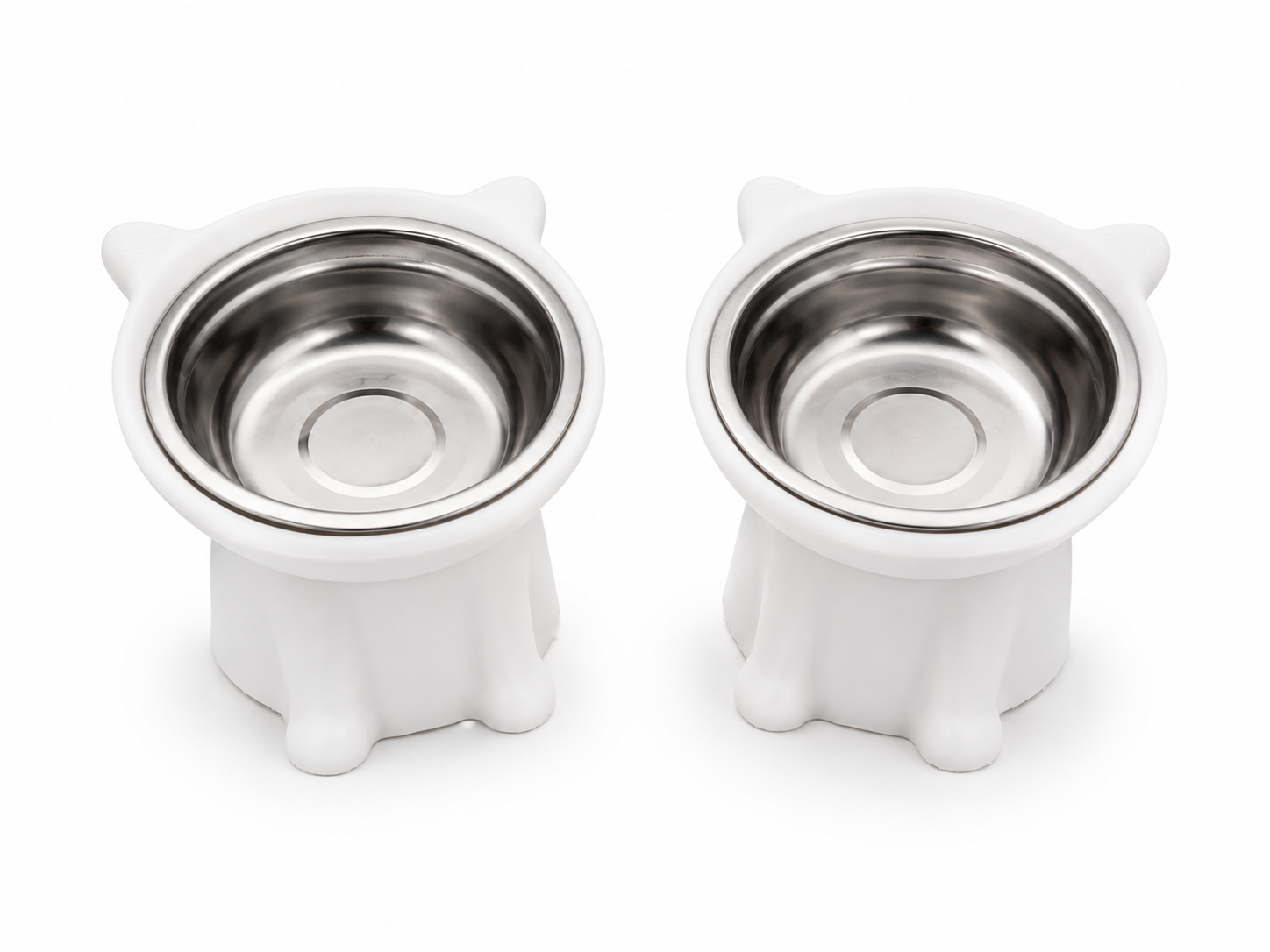 Cat-Shaped Raised Food Bowl – Handmade 3D Printed Pet Bowl