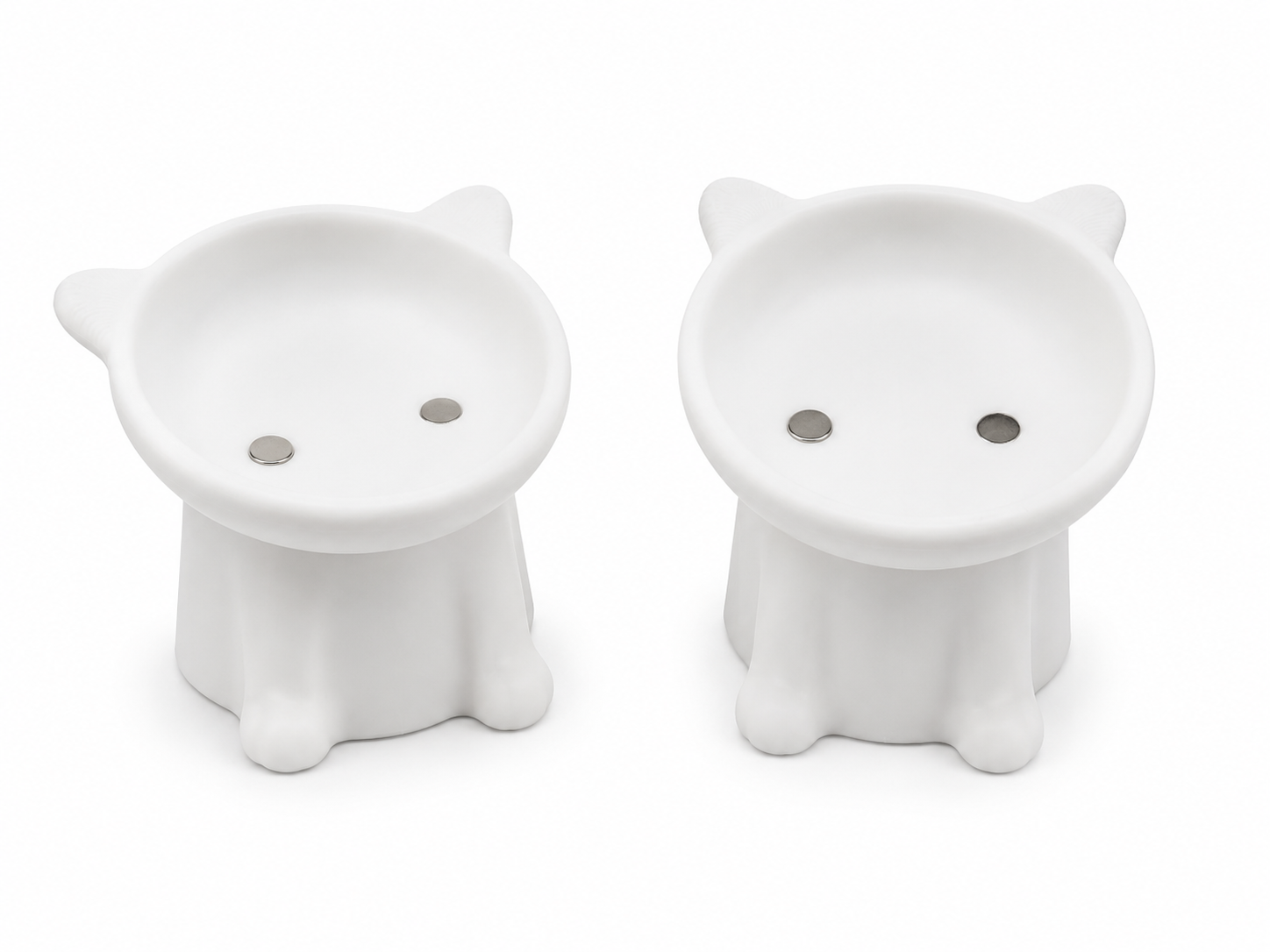 Cat-Shaped Raised Food Bowl – Handmade 3D Printed Pet Bowl