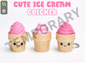 Cute Ice Cream Clicker Keyring – Handmade 3D Printed Fidget Toy