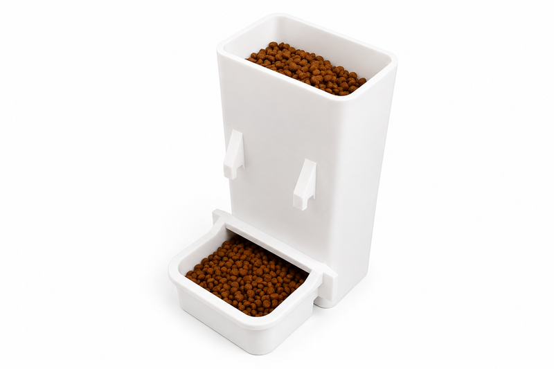 3D printed automatic gravity cat feeder with integrated bowl