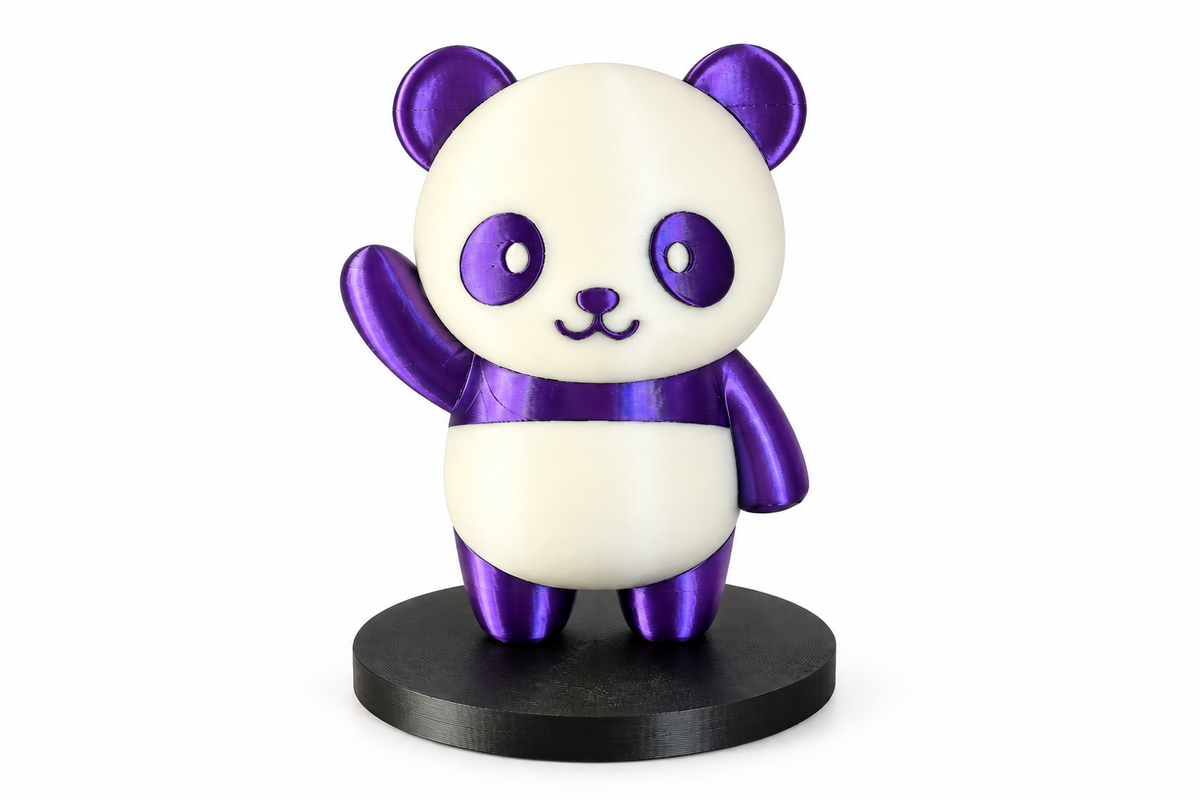 Cute Panda Figure – Multi-Colour 3D Printed Display Model